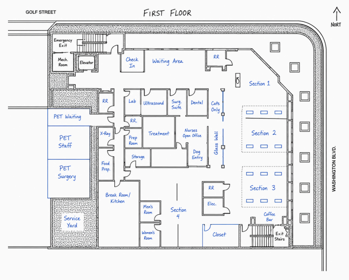First floor plan of 1970 Golf Street, Sarasota — 9,301 ± SF