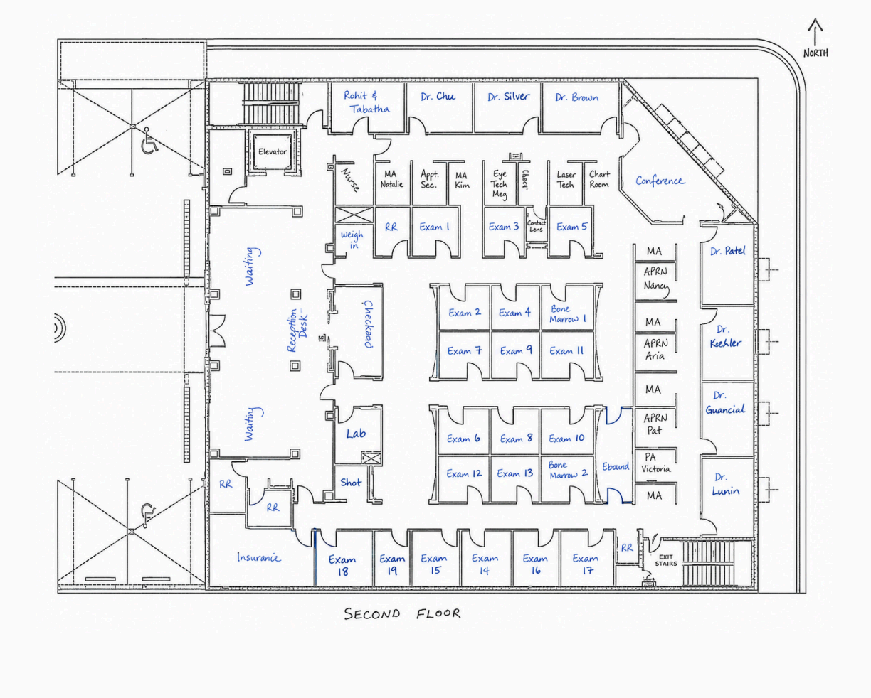Second floor plan of 1970 Golf Street, Sarasota — 9,300 ± SF
